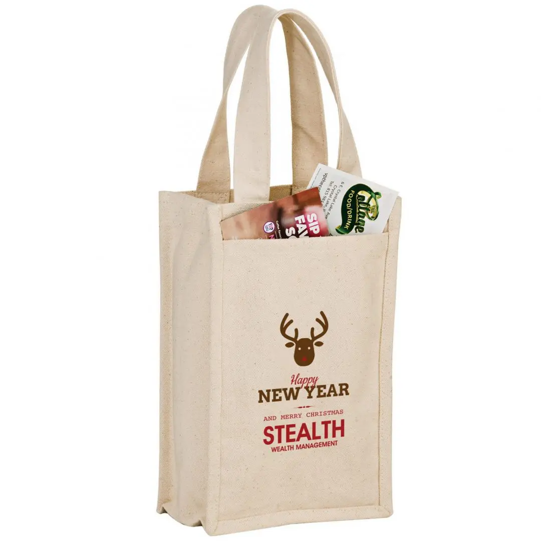 2-Bottle Heavyweight Cotton Canvas Wine Tote
