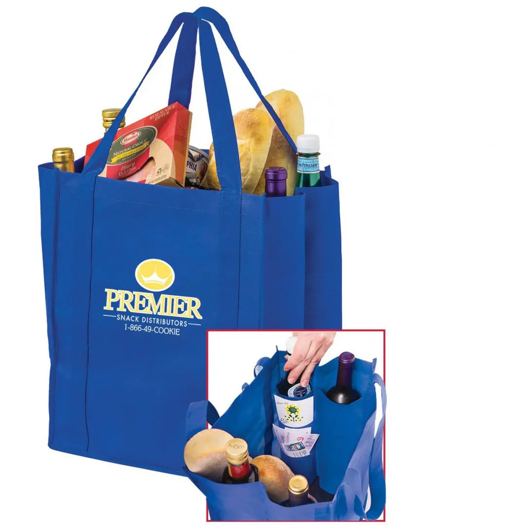 Wine and Grocery Combo Tote Bag with Insert